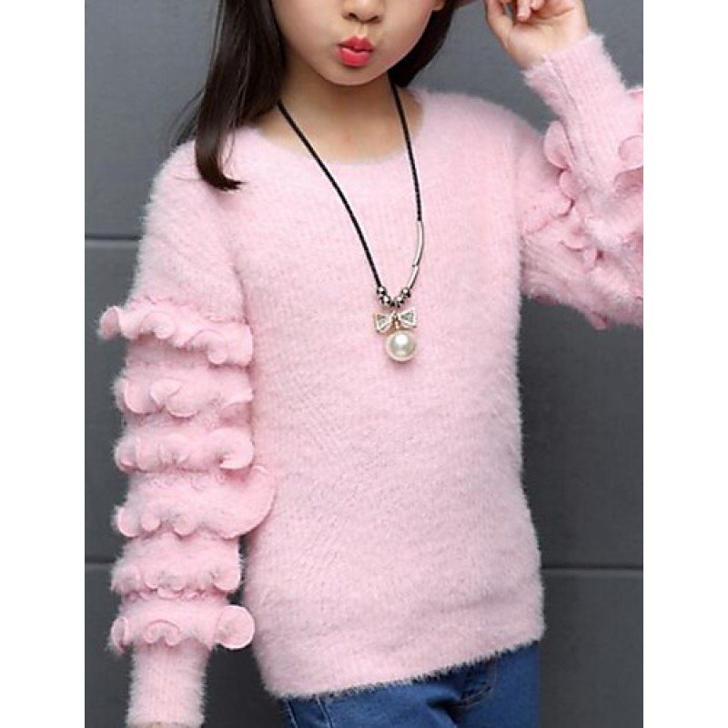 Girl's Casual/Daily Solid Sweater & Cardigan,C...