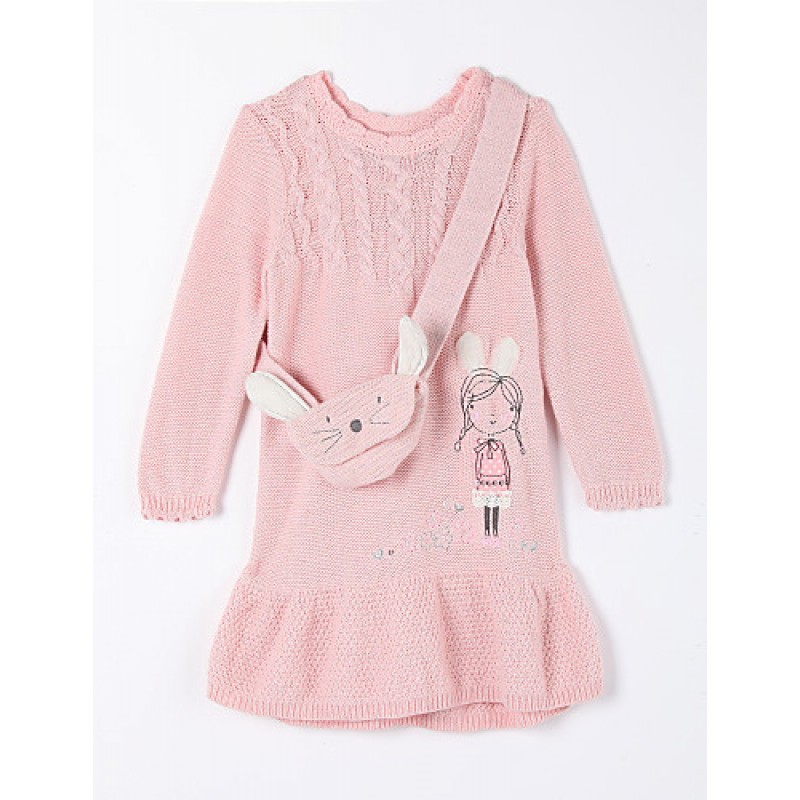 Girl's Casual/Daily Solid Sweater & CardiganCotton Fall Pink  