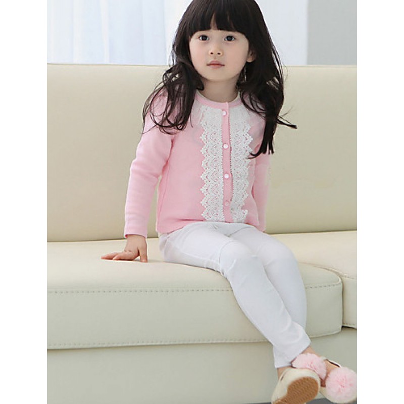 Girl's Winter/Spring/Fall Micro-elastic Medium Long Sleeve Sweater & Cardigan (Cotton/Polyester)  