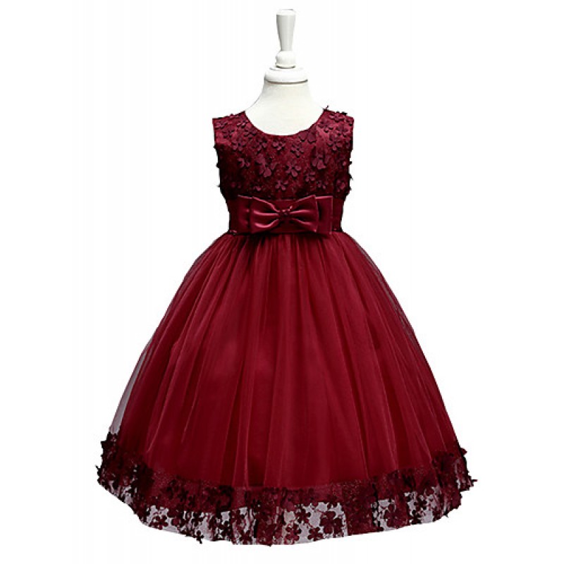Girls' Embroidery Bowknot Formal Party Princess Br...