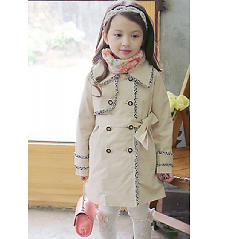 Girl's Casual Solid Trench Coat,Cotton Spring / Fa...