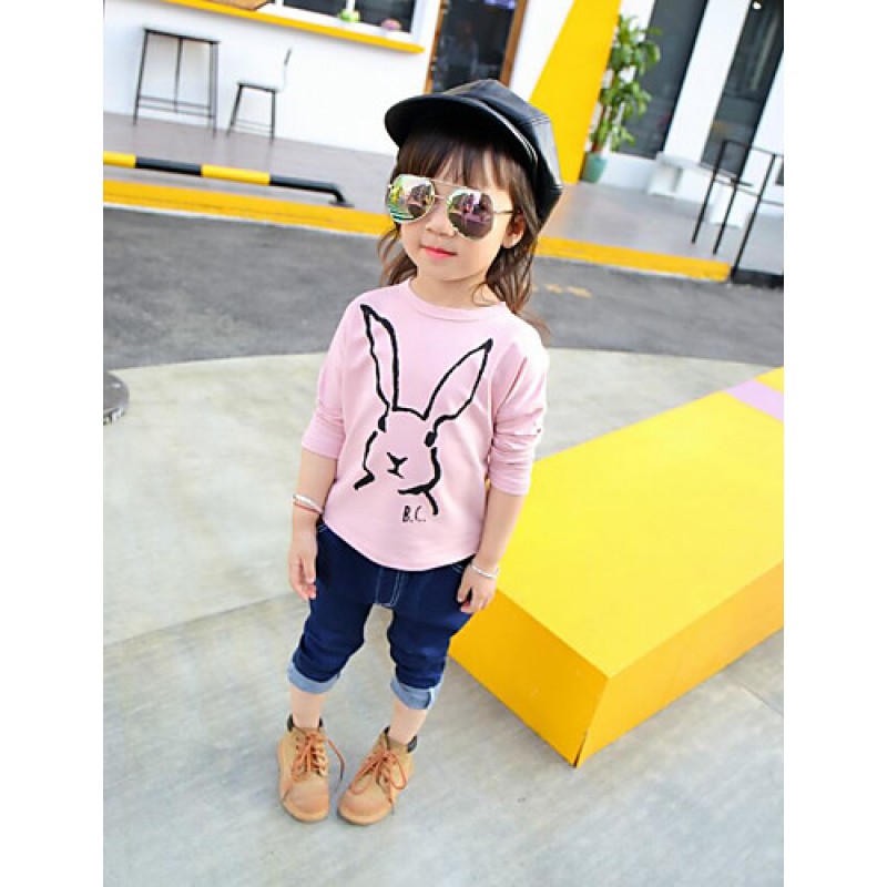 Girl's Casual/Daily Solid TeeCotton Spring / Fall ...