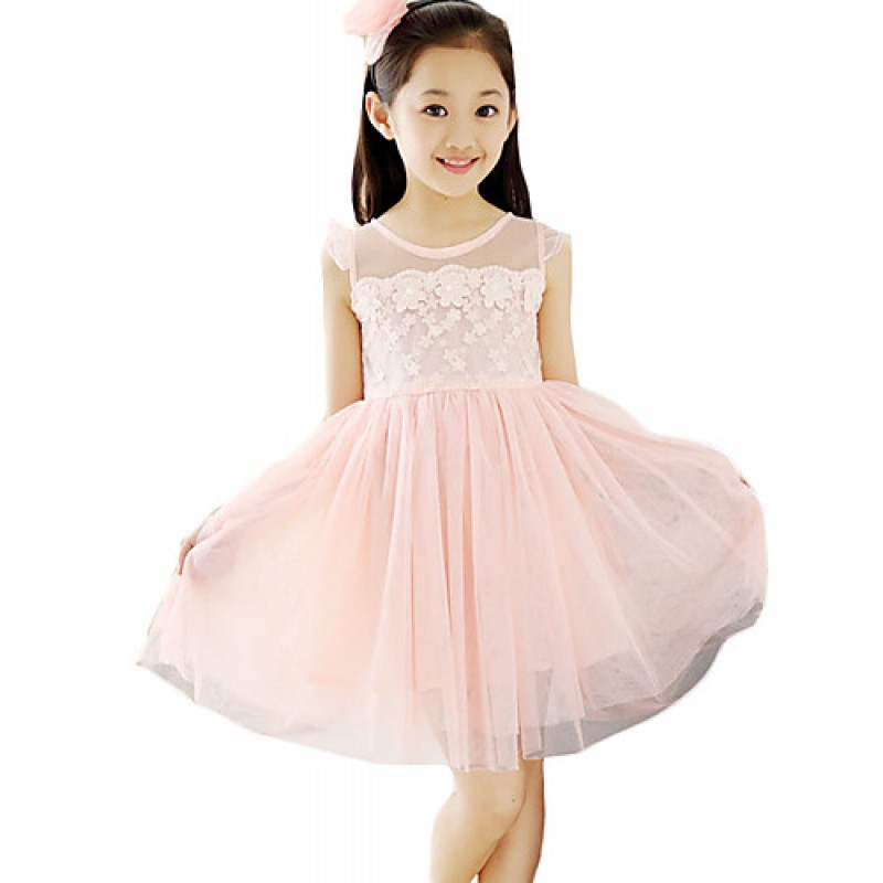 Girl's Going out Solid Dress,Cotton / Polyester Su...